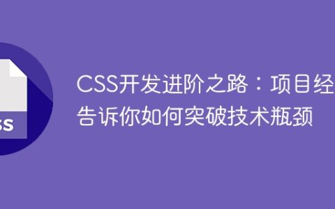 CSS开发进阶之路：项目经验告诉你如何突破技术瓶颈