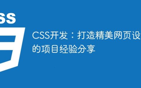 CSS开发：打造精美网页设计的项目经验分享