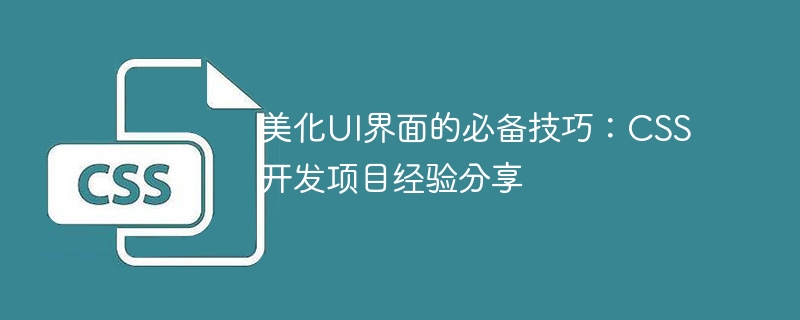 美化ui界面的必备技巧：css开发项目经验分享