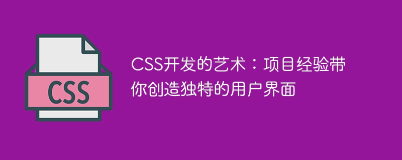 css开发的艺术:项目经验带你创造独特的用户界面