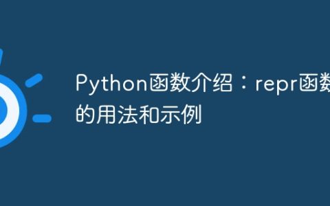 Python函数介绍：repr函数的用法和示例