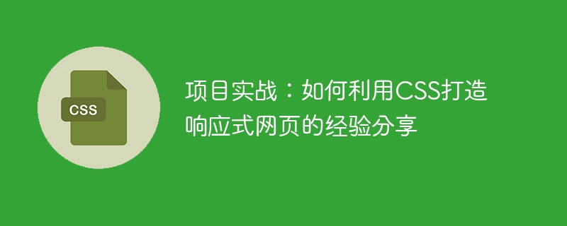 项目实战:如何利用css打造响应式网页的经验分享