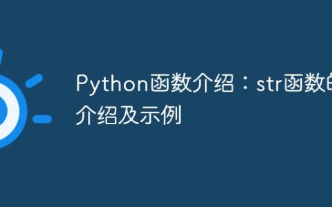Python函数介绍：str函数的介绍及示例
