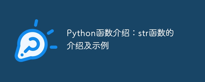 python函数介绍:str函数的介绍及示例