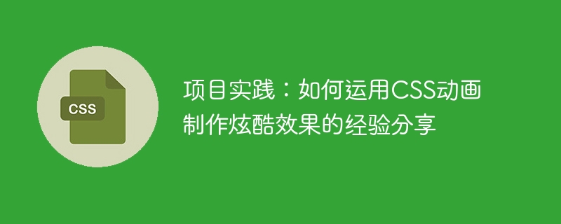 项目实践:如何运用css动画制作炫酷效果的经验分享