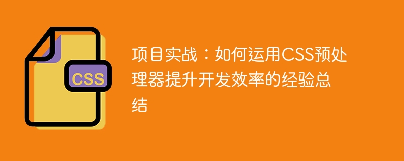 项目实战:如何运用css预处理器提升开发效率的经验总结