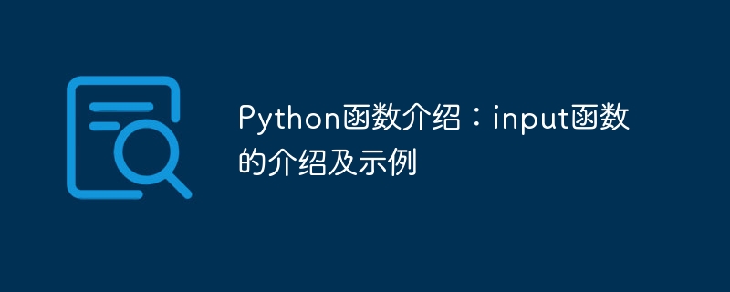 python函数介绍:input函数的介绍及示例
