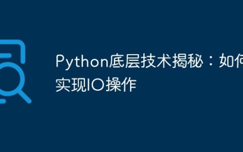 Python底层技术揭秘：如何实现IO操作