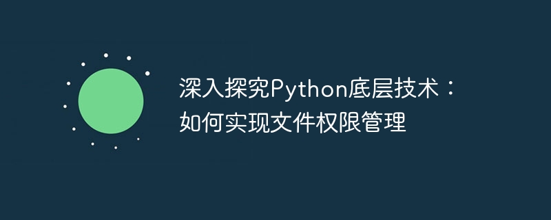 深入探究python底层技术:如何实现文件权限管理