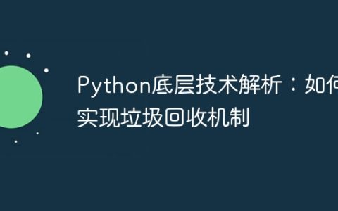 Python底层技术解析：如何实现垃圾回收机制