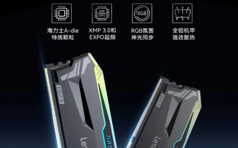 雷克沙 ARES RGB DDR5 7200 内存条上市，16GB×2 首发价 1099 元