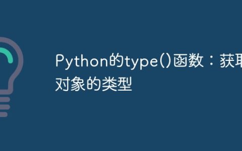 Python的type()函数：获取对象的类型