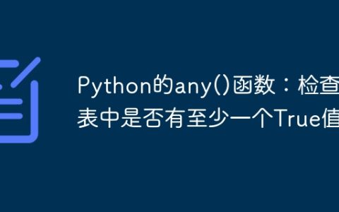 Python的any()函数：检查列表中是否有至少一个True值