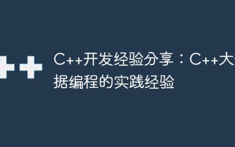C++开发经验分享：C++大数据编程的实践经验