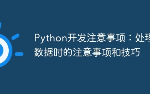 Python开发注意事项：处理数据时的注意事项和技巧