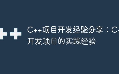C++项目开发经验分享：C++开发项目的实践经验