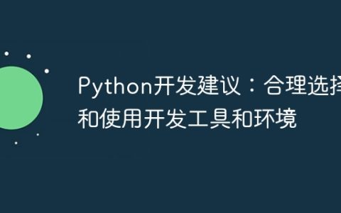 Python开发建议：合理选择和使用开发工具和环境