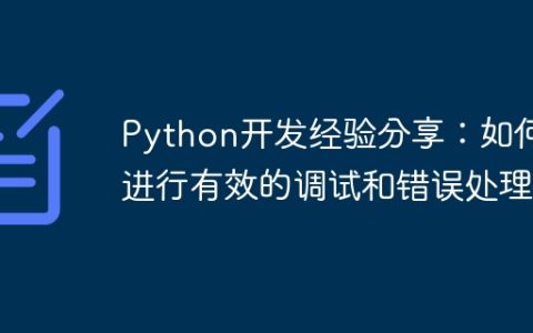 Python开发经验分享：如何进行有效的调试和错误处理