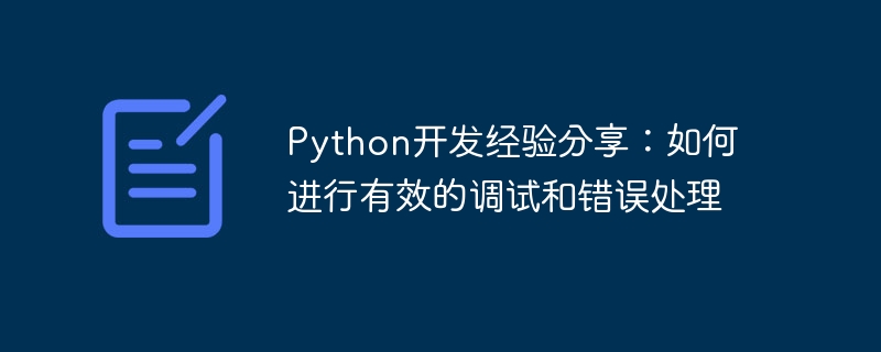 python开发经验分享:如何进行有效的调试和错误处理