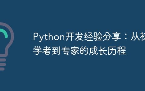 Python开发经验分享：从初学者到专家的成长历程