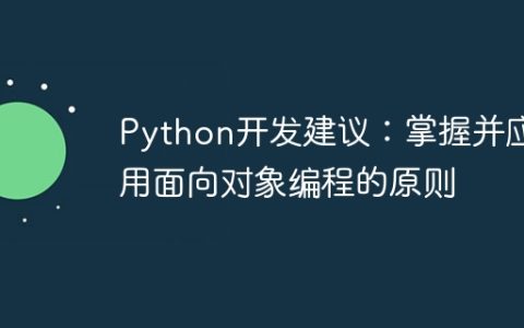 Python开发建议：掌握并应用面向对象编程的原则