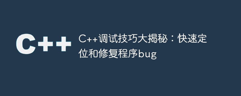 c++调试技巧大揭秘:快速定位和修复程序bug