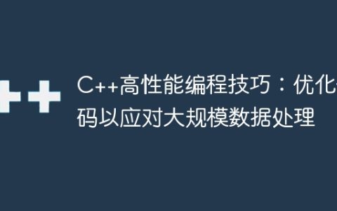 C++高性能编程技巧：优化代码以应对大规模数据处理