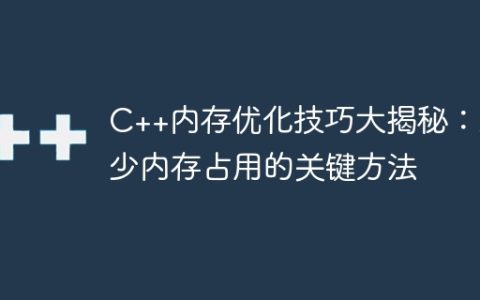 C++内存优化技巧大揭秘：减少内存占用的关键方法