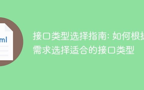 接口类型选择指南: 如何根据需求选择适合的接口类型