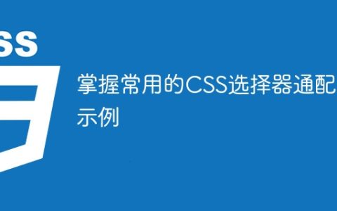 常见的CSS选择器通配符示例掌握