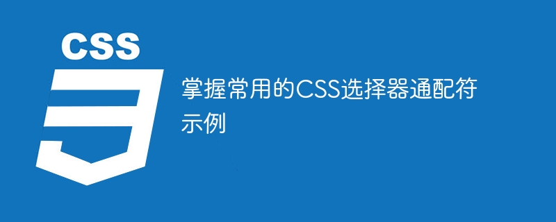 掌握常用的css选择器通配符示例