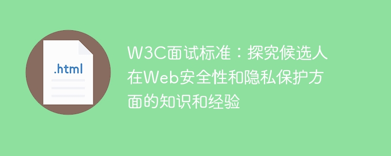w3c面试标准:探究候选人在web安全性和隐私保护方面的知识和经验
