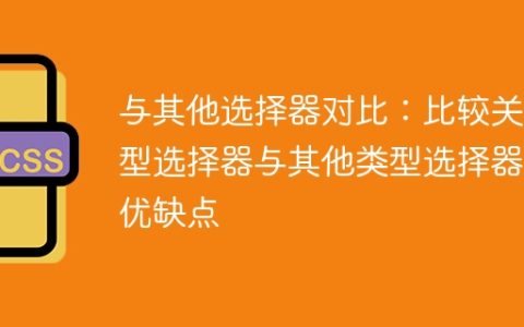 相较其他选择器：对比优缺点-关系型选择器与其他类型选择器