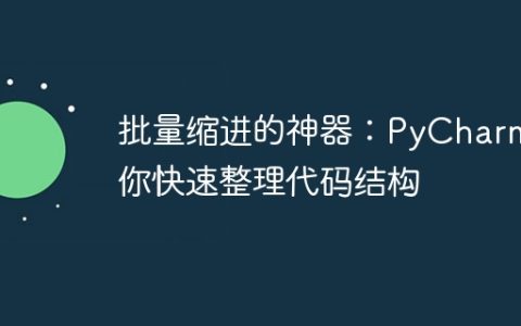 提升代码结构整理速度：PyCharm的批量缩进技巧教学