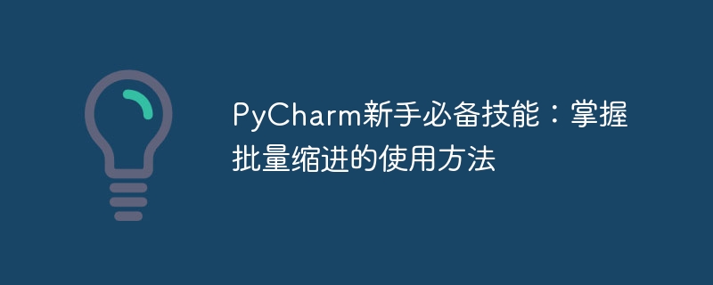pycharm新手必备技能:掌握批量缩进的使用方法
