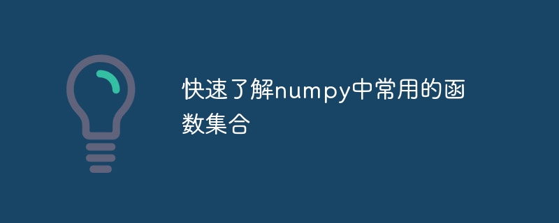 快速了解numpy中常用的函数集合