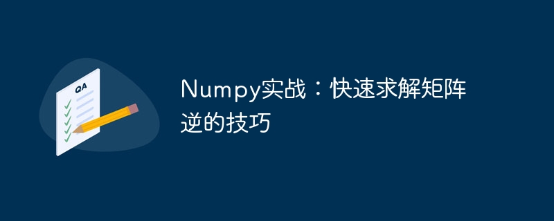 numpy实战:快速求解矩阵逆的技巧