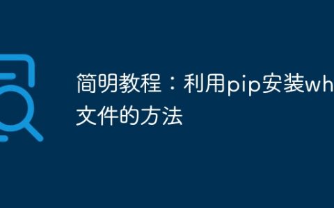使用pip安装whl文件的简单指南