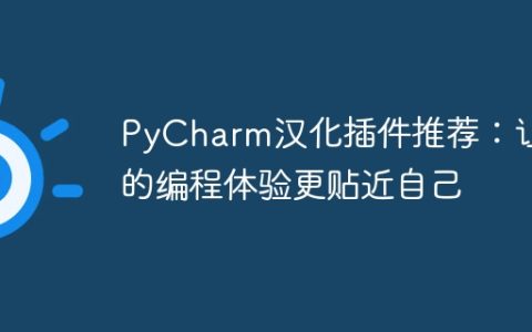 推荐PyCharm的汉化插件：定制化你的编程体验