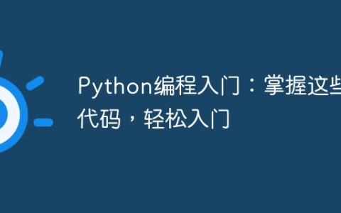 从零开始学习Python编程：掌握这些代码，轻松入门