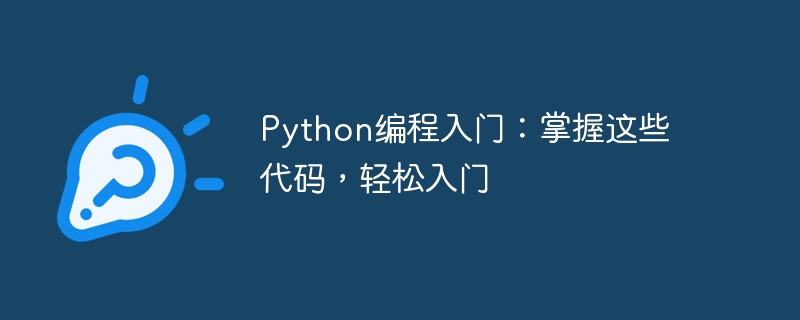 python编程入门：掌握这些代码，轻松入门