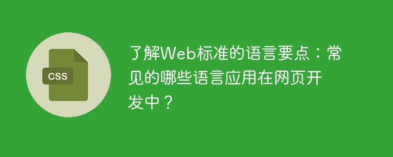 了解web标准的语言要点:常见的哪些语言应用在网页开发中?