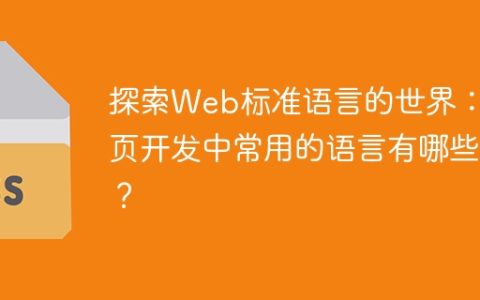 网页开发中常见的Web标准语言有哪些？