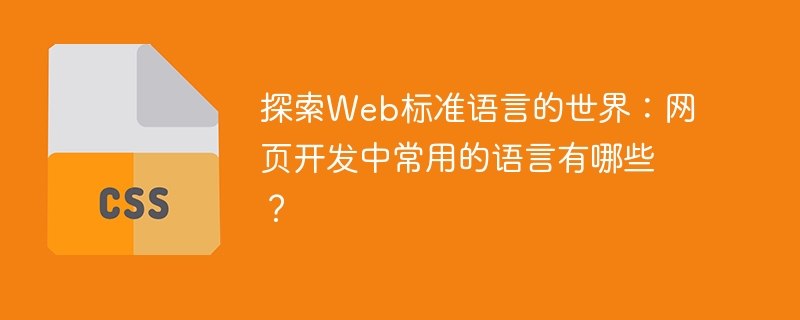 探索web标准语言的世界：网页开发中常用的语言有哪些？