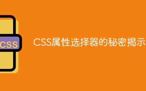 揭开CSS属性选择器的神秘面纱