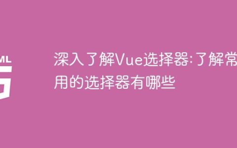 深入探索Vue选择器：熟悉常用的选择器类型