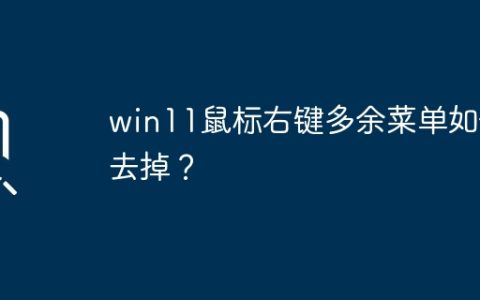 如何消除Win11中鼠标右键多余菜单？