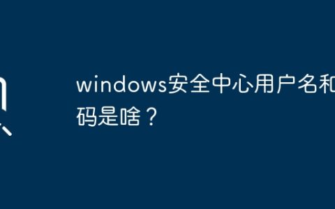 如何设置Windows安全中心的用户名和密码？