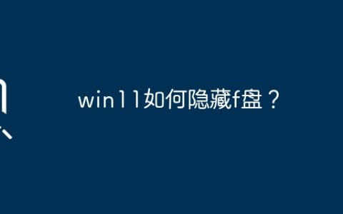 win11如何隐藏磁盘F？