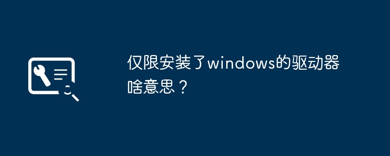 仅限安装了windows的驱动器啥意思?